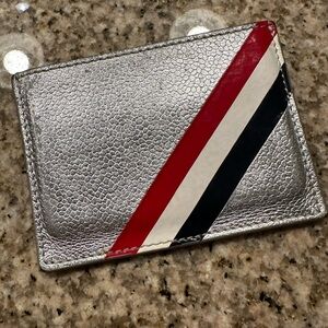 Silver Thom Browne card holder